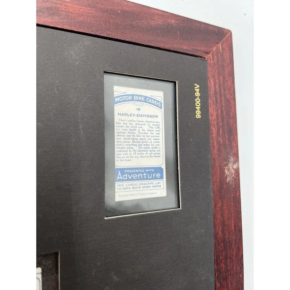 Vintage Harley Davidson Early Tobacco Card Framed Display 99400-94V‎
